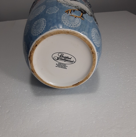 Certified International Blue and Red Rooster Canister Spring - Picture 8 of 9